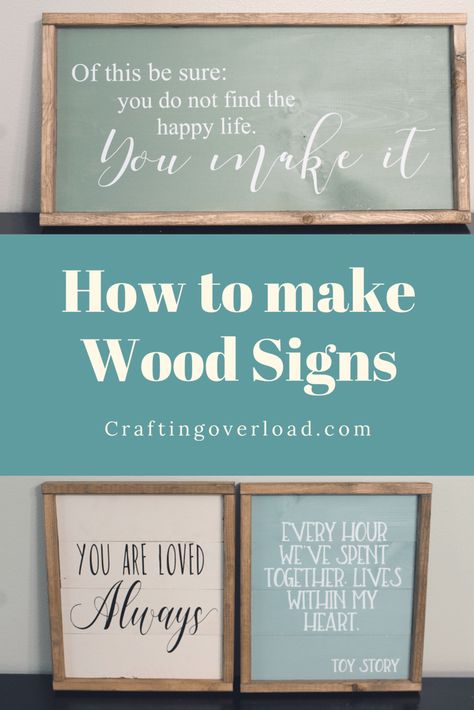 How to make a Wood Sign - Crafting With Brenna Diy Silhouette, Tattoos Animals, Rustic Wood Crafts, Design Tattoos, Wooden Signs Diy, Barn Wood Crafts, Quotes Education, How To Make Signs, Prim Christmas