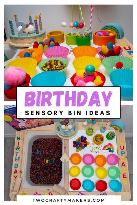 Happy Birthday little one! Check out these colorful and engaging birthday sensory bins, the perfect accompaniment to birthday celebrations Birthday Sensory Table, Birthday Sensory Bin, Birthday Experiences, Happy Birthday Little One, Sensory Party, Ace Birthday, Piggy Party, Preschool Birthday, Sensory Bin Ideas