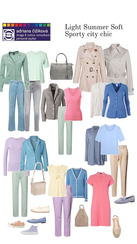 Light Summer Capsule Wardrobe, Light Summer Style, Soft Summer Fashion, Color Analysis Summer, Light Summer Color Palette, Soft Summer Color Palette, Soft Summer Colors, Color Outfits, Summer Soft