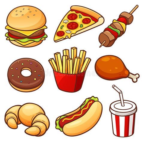 Healthy And Unhealthy Food, Gacha Props, Photo Deco, Food Activities, Food Clipart, Food Cartoon, Vector Food, Cute Food Drawings, Cute Food Art