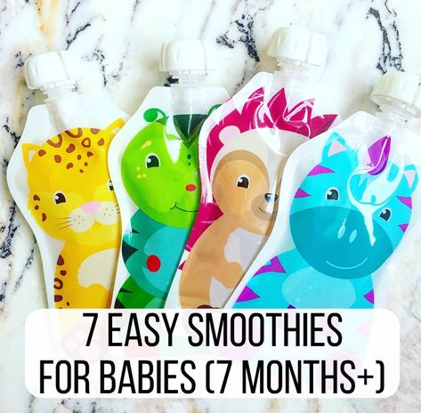 Smoothies For Babies, Baby Smoothie, Sneak In Veggies, Baby Smoothies, Baby Meal Plan, Smoothie Combinations, Toddler Smoothies, 7 Month Old Baby, Avocado Baby