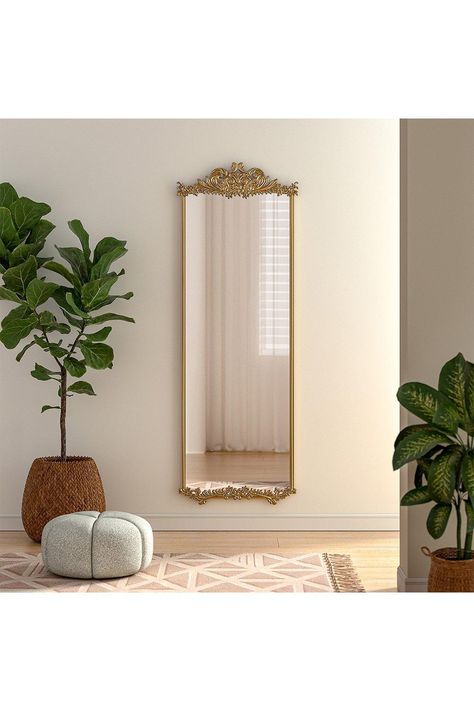 Discover Antique Gold Metal Ornate Full-Length Mirror at Living and Home available to buy online at Debenhams. Available with next day delivery and free returns. Find your perfect fit today. Framed Full Length Mirror, Full Wall Mirror, Floor Length Mirror, Long Mirror, Full Mirror, Tall Mirror, Spa Business, Modern Wall Mirror, Modern Mirror Wall