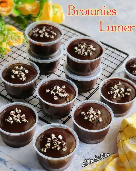 Puding Coklat Cup, Brownies Lumer Cup, Resep Brownies Kukus, Resep Puding Cup, Brownies Cup, Brownies Lumer, Resep Dessert, Brownies Kukus, Resep Brownies