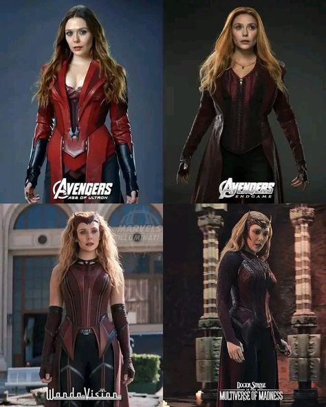 Elizabeth Olsen 😘 on Instagram: “Scarlet Witch 🔥✨ Which is your favourite? . . . #elizabetholsen #scarletwitch #wandavision #wandamaximoff #marvel #marvelcomics #avengers…” Vision Age Of Ultron, Wanda Maximoff Age Of Ultron, All Marvel Movies, Ultron Marvel, Scarlet Witch Costume, Avengers Age Of Ultron, Elizabeth Olsen Scarlet Witch, Scarlet Witch Marvel, Marvel Images