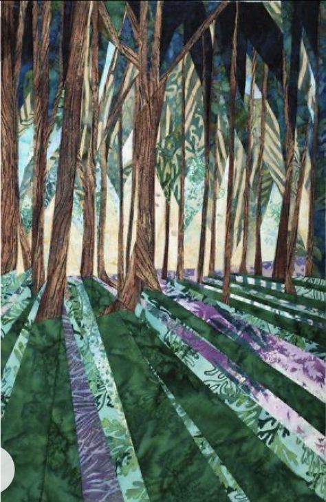 Landscape Art Quilts, Landscape Quilt, Quilt Modernen, Silver Linings, Landscape Quilts, Picture Quilts, Tree Quilt, Contemporary Quilts, Art Quilt