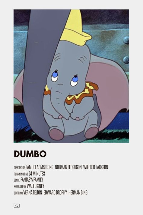 Dumbo Poster, Dumbo Movie, Movie Character Posters, Old Disney Movies, Indie Movie Posters, Animated Movie Posters, Disney Movie Posters, Movie Card, Iconic Movie Posters