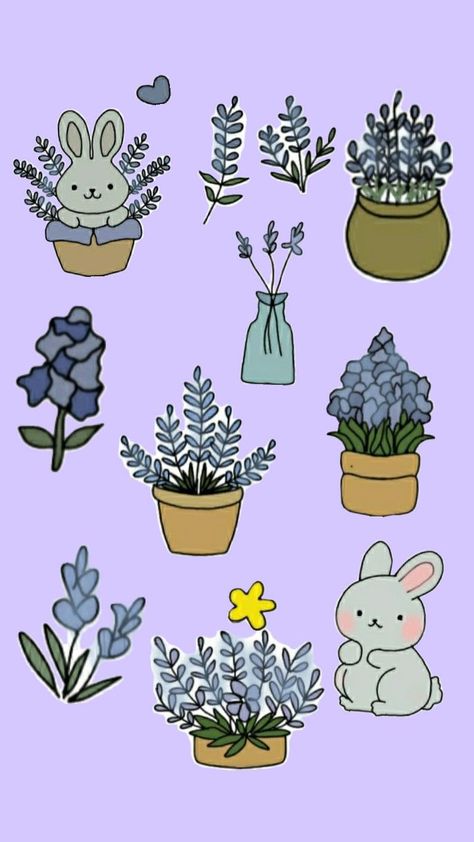 Lavender🪻& Bunny 🐰 Cute Cuts, Lavender, Doodles