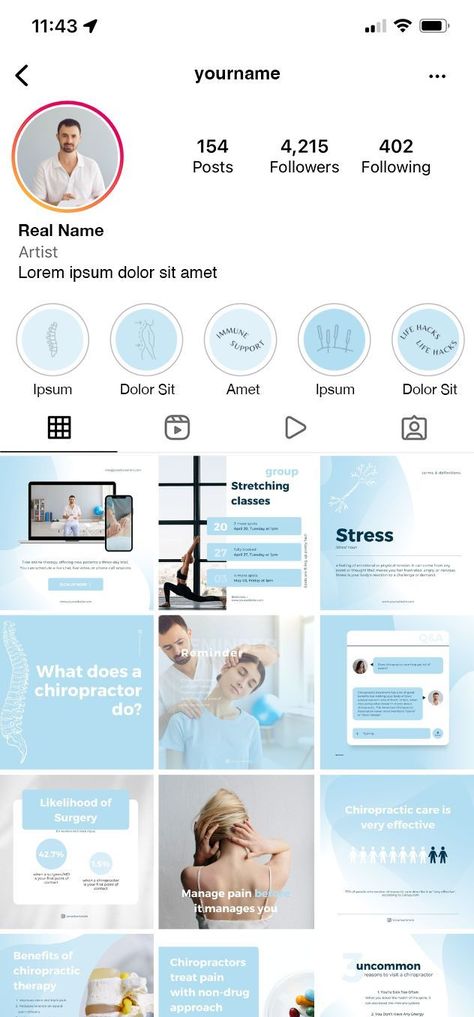 #Social_Media_Design_Medical #Chiropractor_Social_Media_Posts #Doctor_Instagram_Feed #Doctor_Social_Media_Post Medical Layout Design, Chiropractor Social Media Posts, Doctor Instagram Feed, Medical Instagram Post, Social Media Schedule Template, Chiropractic Social Media, Medical Instagram, Instagram Photoshop, Blue Health