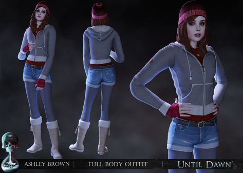 Until Dawn Ashley Brown Full Body Outfit Public... - Mimoto-sims Outfit Sims 4 Cc, Video Game Costumes, Ashley Brown, Character Inspired Outfits, Until Dawn, Body Outfit, Sims4 Clothes, Yoga Outfit, Sims Mods