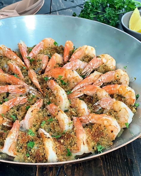 Shrimp Oreganata - The Foodie Physician Shrimp Oreganata Recipe, Shrimp Oreganata, Oreganata Recipe, Shellfish Recipes, Baked Shrimp, Frozen Shrimp, Superfood Recipes, Classic Italian Dishes, Interesting Recipes