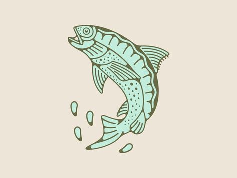 Backwater Fishing Club Badge by Joseph Ernst on Dribbble Fish Illustration Art, Illustration Art Cute, Fish Graphic, Fish Illustration, Fish Logo, Eclectic Art, Art Cute, Fish Print, Fish Art