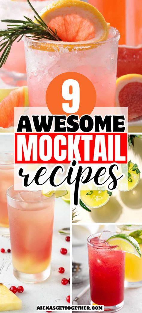 Here is a list of 9 delicious non-alcoholic drinks perfect for any party. All mocktails are zero-proof and easy to make and serve at your next cocktail party or should I say, mocktail party?! Let's get mixing! Alcohol Free Cocktails, Virgin Cocktails, Easy Mocktail Recipes, Virgin Drinks, Festival Foods, Alcohol Free Drinks, Mocktail Recipes, Best Alcohol, Dry January