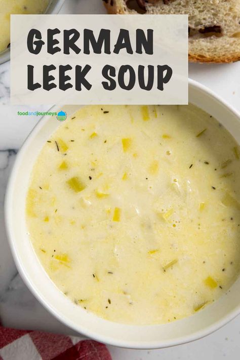 Cheesy Leeks, Cheesy Soup, Creamy Vegetable Soup, Leeks Soup Recipes, German Food Authentic, Leek Recipes, Potato Leek Soup, Leek Soup, Potato Soup Recipe