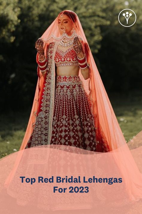 Trending Bridal Lehenga 2023, Indian Bridal Lehenga Red Brides, Wedding Lehnga Designs Latest, Indian Bridal Lehenga Designer, Red Lehenga Designs, Indian Bridal Lehenga Red, Trending Bridal Lehenga, Bridal Red Lehenga, Red Lehenga Bridal