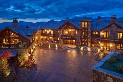 Martin and Julie Belz spent almost four years and more than $20 million building this home in Big Sky, Mont. ‘It was something we dreamed about for a long time and spent an enormous amount of time working on the details,’ says Mr. Belz, the chairman of Peabody Hotel Group. Log Cabin Mansions, Cabin Mansion, Luxury Ranch, Montana Ranch, Guest Ranch, Dude Ranch, Rock Creek, Luxury Cabin, Luxury Homes Dream Houses