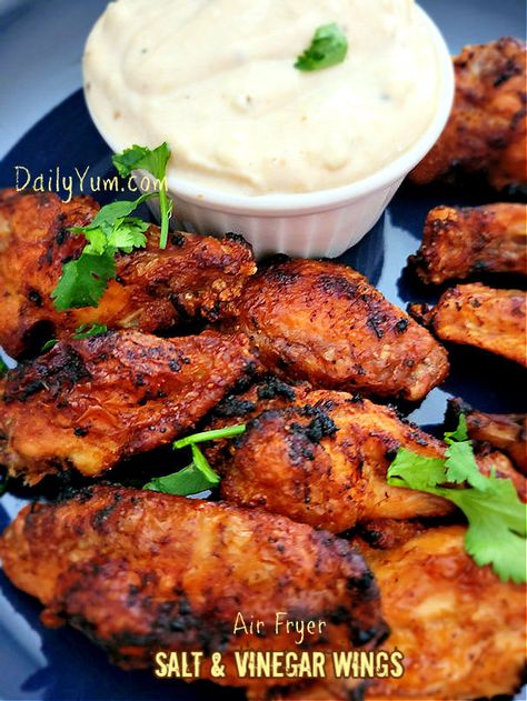 Salt and vinegar chicken wings, packed full of flavor Salt And Vinegar Chicken Wings, Salt And Vinegar Wings, Vinegar Chicken Wings, Salt And Vinegar Chicken, Hot Wings Recipe, Chicken Wing Seasoning, Daily Yum, Hot Wing Recipe, Vinegar Chicken