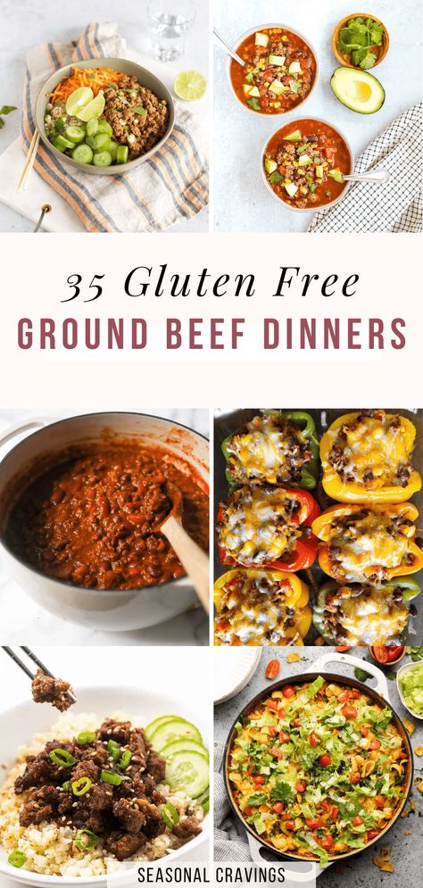 Ground beef is one of the most under-utilized ingredients in your kitchen. This collection of 30 easy gluten free ground beef recipes will prove this is a do-it-all ingredient. Find new ideas to try in your kitchen to make your dinner planning more creative and satisfying for the whole family. Ground Beef Easy Healthy Recipes, Ground Beef Recipes For Dinner Non Dairy, Ground Beef Recipes For Dinner Gf Df, Meals With Ground Beef Dairy Free, Keto Ground Beef Recipes Dairy Free, Ground Beef Gf Recipes, Gluten Free Recipe With Ground Beef, Gluten Free Dinner Meal Prep, Easy Delicious Gluten Free Dinners