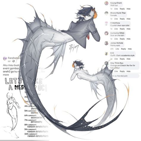 Dragon Tails Reference, Shark Tail Drawing Reference, Ocean Pose Reference, Anglerfish Character Design, Inverted Art Negative, Feral Art Poses, Confused Pose Reference Drawing, Sebastian Solace X Oc, Merfolk Drawing