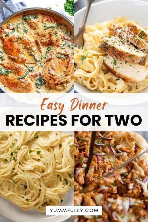 Looking for the best Dinner Ideas for Two? Each of these recipes is made with a couple’s enjoyment in mind. From romantic pasta dishes to flavorful sheet pan dinners, these ideas make cooking for two easy, fun, and memorable. The meal has to be great but not stressful, right? Easy Recipes For Men To Cook, Easy Dinner For Boyfriend, Two People Meals, Dinner Ideas For 2 People, Cooking For 1, Pasta For Two, Best Dinner Ideas, Easy Dinners For One, Easy Dinner Recipes For Two