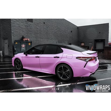 Toyota Camry wrapped in Avery SW Satin Bubblegum Pink vinyl Car Painting Ideas, Pink Toyota, Camry Modified, Wrapped Cars, Pink Bmw, Hot Pink Cars, Pink Ferrari, Pink Cars, Pink Car Accessories