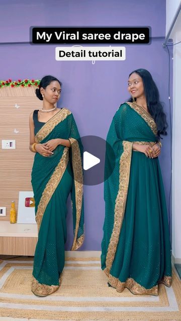 Indo Western Saree Drape, Easy Saree Draping, Indo Western Saree, Fashion Content Creator, Saree Style, Fashion Content, Drape Saree, Saree Styles, Super Simple