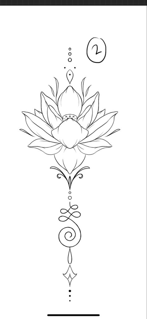 Lotus Flower Tattoo With Unalome, The Lotus Flower Tattoo, Lotus Flower With Unalome Tattoo, Lotus Spine Tattoo Design, Unalome Lotus Tattoo Female Design, Unalome Flower Tattoo, Lotus Flower Tattoo Spine, Unalome Tattoo With Lotus Flower, Lotus Flower Unalome Tattoo