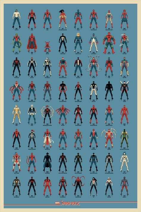 SPIDER-VERSE Posters by DKNG + SPIDER-MAN Enamel Pins! – Mondo Mondo Posters, Spiderman Poster, Poster Marvel, Spiderman Characters, All Spiderman, Circus Characters, Image Spiderman, Spiderman Suits, Haiwan Lucu