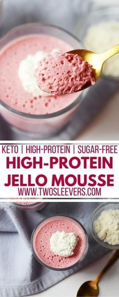 High Protein Jello, High Protein Low Carb Dessert, Protein Jello, Jello Mousse, Keto High Protein, Dolce Poche Calorie, Sugar Free Jello, Bariatric Friendly Recipes, High Protein Desserts