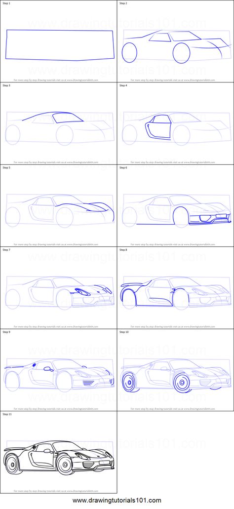 How To Draw Sports Cars, Cars Drawing Tutorial, Car Anatomy Drawing, Porche Drawings, Porshe Drawing Easy, Car Drawing Porsche, How To Draw A Porsche, How To Draw Vehicles, Porshe Drawing Art