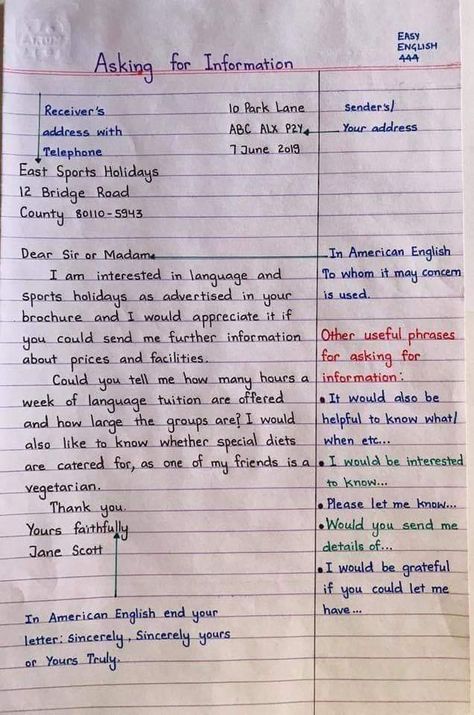 Letter Writing Format, English Letter Writing, Formal Letter Writing, Letter Writing Examples, Economics Notes, Letters Writing, Writing Skill, Essay Writing Examples, General English