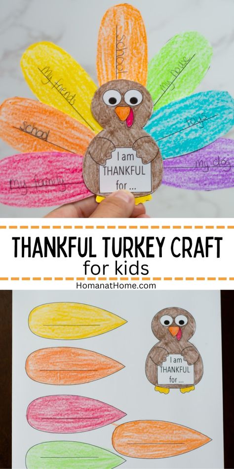 Thankful Crafts, Turkey Crafts Kids, Thankful Turkey, Thanksgiving Crafts Preschool, November Crafts, Thanksgiving Activities For Kids, Thanksgiving Preschool, Thanksgiving Art, Turkey Craft