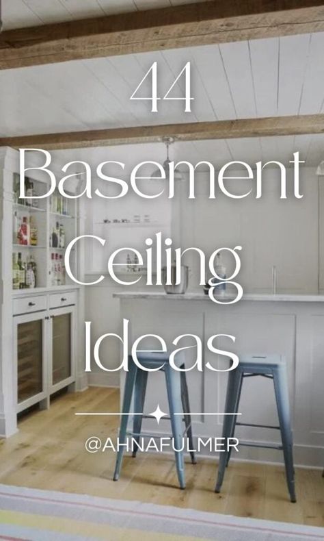 Cheap Ceiling Ideas, Adu Bathroom, Drop Ceiling Makeover, Finish Basement Ceiling, Drop Ceiling Basement, Unfinished Basement Ceiling, Exposed Basement Ceiling, Basement Ceilings, Ceiling Tiles Basement