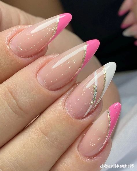 Kutek Disney, Unghie Sfumate, Nail Polish Colors Fall, Nails Yellow, Pink Acrylic Nails, Nail Accessories, Long Acrylic Nails, Cute Acrylic Nails, Stiletto Nails