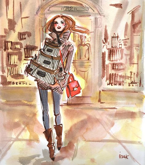 today is " the HB box" day !  @henribendel  i ll customize  your pretty things from 5 to 8pm...... #bendelgirls #wouldyoudare… Henri Bendel Illustration, Diva Aesthetic, Vintage Americana Aesthetic, Chic Illustration, Girly Graphics, Americana Aesthetic, 70s Vibes, Cute Sketches, Your Pretty