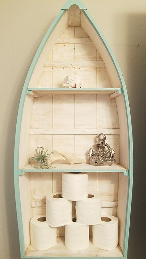 Boat shelf for extra storage Coastal Bathroom Ideas, Boat Shelf, Ideas Bathroom Decor, Outdoor Bathroom Design, Mirrors Bathroom, Interior Design Career, Lights Bathroom, Coastal Bathroom, Beach Theme Bathroom