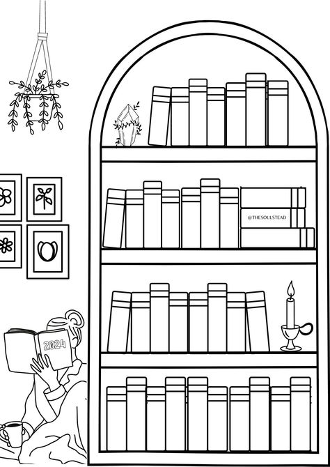 Track Your 2024 Books | Colouring Page Colour in Each Book and Write the Name as you go.  Can also be printed on card stock for water colouring.  Digital Download - Reuse anytime or fill as many sheets as you want. Follow Us on Instagram @thesoulstead