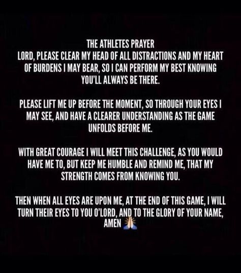 #pregame #prayers Football Prayer, Athletes Prayer, Volleyball Quotes, Game Quotes, Basketball Quotes, Hit The Gym, Soccer Life, Good Prayers, Soccer Quotes