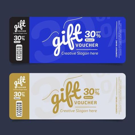 Gift Voucher Premium Design Voucher, Coupon template Golden, Design concept for gift coupon Creative Voucher Design Ideas, Gift Card Packaging Design, Discount Coupon Design Ideas, Coupon Card Design, Gift Card Design Voucher, Gift Card Graphic Design, Gift Coupon Design, Vouchers Design, Discount Coupon Design