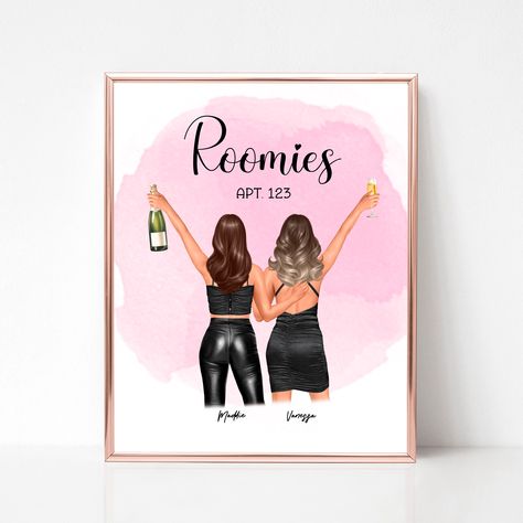 Roomies Dorm Decor For College Girl Wall Art Dorm Room Decor College Dorm Wall Art Dorm Room Wall Decor Roommate Gift For Roommate DIGITAL Room Decor College, Wall Art Dorm Room, Dress Hairstyle, Art Dorm Room, Roommate Decor, Dorm Room Wall Decor, Roommate Gifts, Wall Art Dorm, Dorm Room Walls