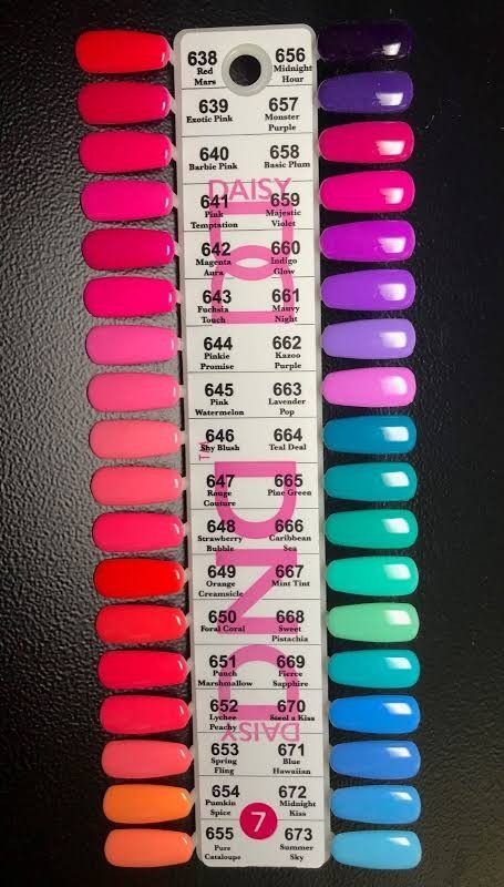 July Nail Colors, Dnd Gel Colors, Gel Nail Diy, Nail Color Chart, Dnd Nail Colors, Dnd Nails, Gel Polish Swatches, Dnd Gel Nail Polish, Summer Vacation Nails