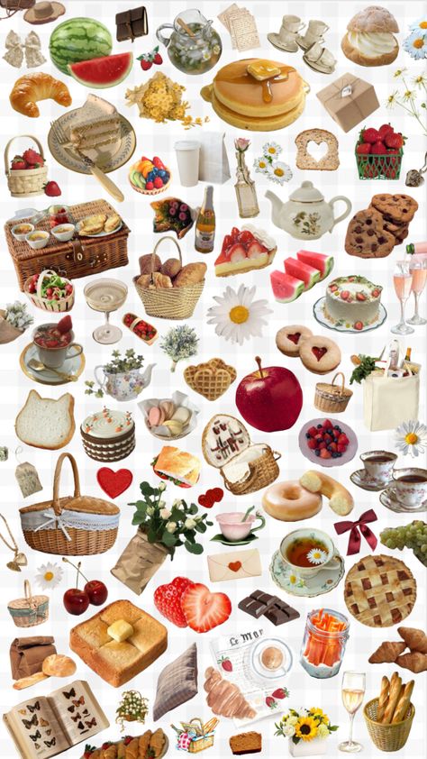 #art #wallpaper #picnic #food #shuffle #collage #print #nature #vintage #tea #cup #inspiration #strawberry #toast #bread #butter #hearts #flowers Shuffle Collage, Strawberry Toast, Cup Inspiration, Toast Bread, Nature Vintage, Vintage Tea Cup, Picnic Food, Bread Butter, Vintage Tea