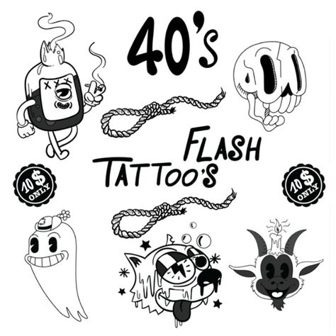 I will create flash tattoos in 40s cartoon style Christian Sleeve Tattoo, Old School Cartoons, Omerta Tattoo, Flash Tattoo Designs, Tattoo Flash Sheet, Flash Tattoos, Traditional Tattoo Flash, Cartoon Tattoos, Custom Tattoo Design