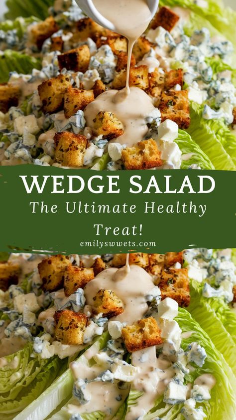 Discover the deliciousness of a Wedge Salad! This refreshing salad combines crispy iceberg lettuce with your favorite toppings. It’s perfect for summer and pairs beautifully with chicken for a healthy twist. Ideal for your salad bar or as a stand-alone meal, this Deilig Mat recipe is sure to impress! Iceberg Lettuce Recipes, Lettuce Wedge Salad, Classic Wedge Salad, Iceberg Wedge Salad, Iceberg Lettuce Salad, Iceberg Salad, Lettuce Wedge, Lettuce Recipes, Wedge Salad