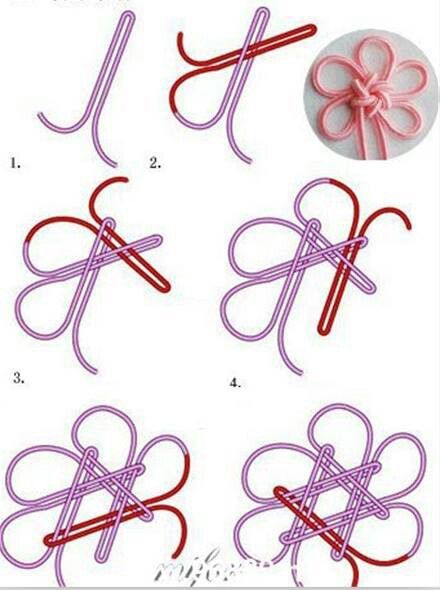 Chinese flower knot Pola Macrame, Decorative Knots, Chinese Flower, Knot Braid, Knots Diy, Knots Tutorial, Beaded Beads, Macrame Knot, Chinese Knot