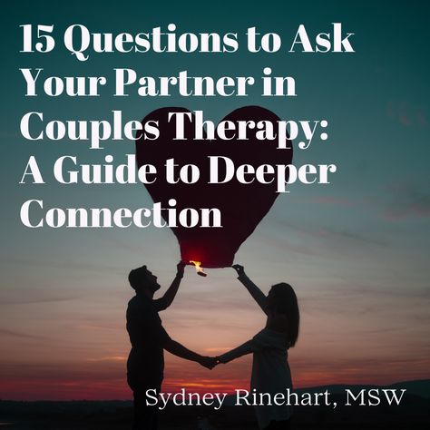 15 Questions to Ask Your Partner in Couples Therapy: A Guide to Deeper Connection How To Build A Deeper Connection, Questions For Emotional Connection, Couples Counseling Questions, Emotional Connection Questions, Questions To Ask A Potential Partner, Partner Questions Relationships, Couple Therapy Questions, Emotionally Focused Couples Therapy, Couples Therapy Questions