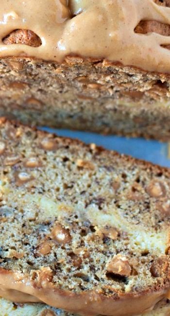 Fluffernutter Banana Bread Fluffernutter Recipes, Easy Bake Bread, Peanut Butter Glaze, Savory Breads, Peanut Butter Bread, Butter Glaze, Homemade Bread Recipes Easy, Tasty Desserts, Marshmallow Cream