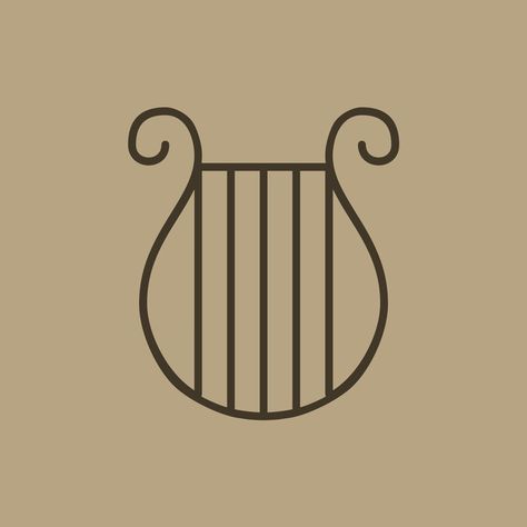 Lyre Drawing, Lyre Tattoo, Lyre Design, Pagan Poetry, Greek Icons, Tattoo Arm, Iphone Wallpaper Themes, Music Logo, Band Logos