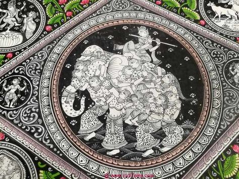 Raghurajpur - Pattachitra Artisan Village In Puri, Odisha | Inditales Pattachitra Elephant, Pattachitra Paintings Odisha, Zentangle Animals Art, Pattachitra Paintings, Pattachitra Art, Puri Odisha, Healthy Competition, Kalamkari Art, Zentangle Animals