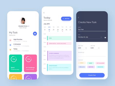 Android Organization, To Do App, Task Planner, Uiux Design, Android App Design, Scheduling App, To Do Planner, Blue Board, Planning App