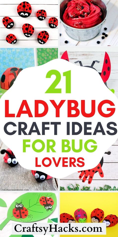 These super cute crafts for kids can help them learn all about ladybugs. These kids crafts will give you the inspiration to get creative and do more educational crafting with your kids this weekend with cute ladybug crafts. #KidsCrafts #Crafts Cute Crafts For Kids, Ladybugs Preschool, Ladybug Headband, Ladybug Craft, Diy Crafts Easy At Home, Ladybug Decorations, Ladybug Garden, Ladybug Wreath, Insect Crafts